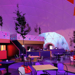restaurant in a geodesic dome tent